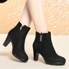 Spring and Autumn Single Boots Women's New Women's Boots High Heel Boots Thick Heel Small Short Boots Women's Autumn and Winter Fleece Martin Boots