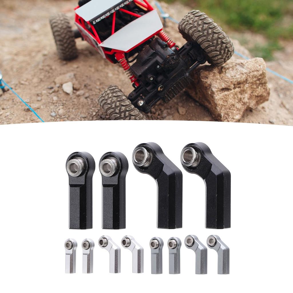 4Pcs RC Car Ball Joint for 1/10 Model Car M4 Metal CW Positive Thread 7.0 Tool 2 Curved 2 Straight