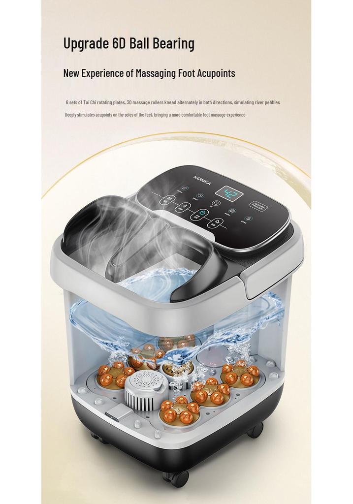 Konka Electric Foot Bath Basin with Temperature Control and Massage Function