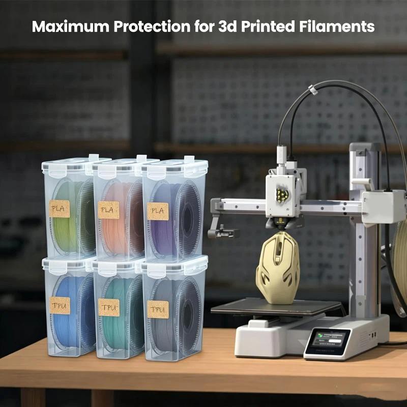 1/4Pcs 4L Food Storage Containers Airtight With Lids – Filament Box For 3D Printer Filament Spools, Bpa-Free Storage Boxes With
