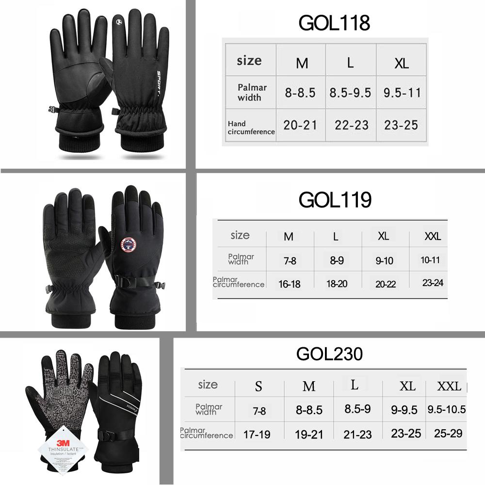 Männer Winter Wasserdichte Radfahren Handschuhe Outdoor Sport Laufen Motorrad Ski Touchscreen Fleece Handschuhe Nicht-slip Warme Volle Finger
