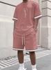 2026 Casual Men's T-Shirt and Shorts Two-Piece Set, Sports Short Sleeve and Shorts Outfit, Holiday Men's Wear