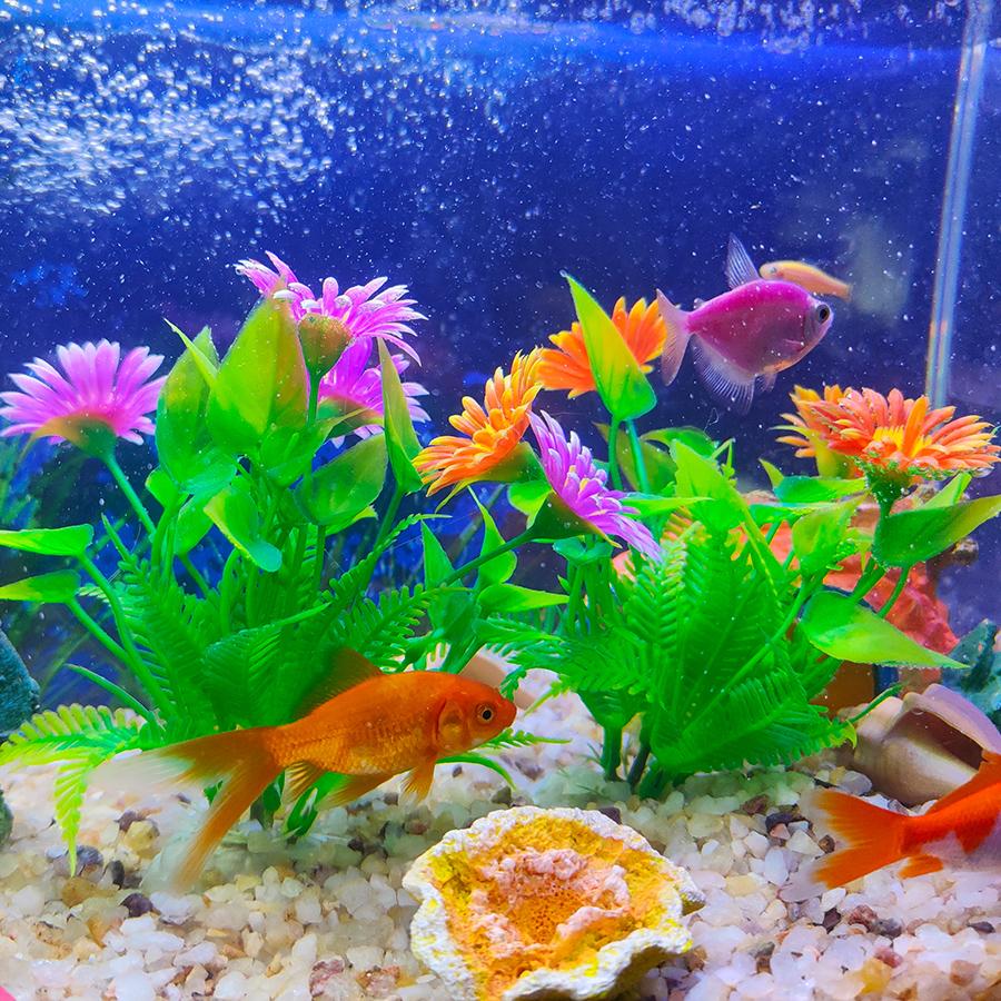 Aquarium Artificial Flowering Plants Decoration Fish Tank Landscaping Water Grass Ornaments Aquatic Simulated Flower Plant Supplies