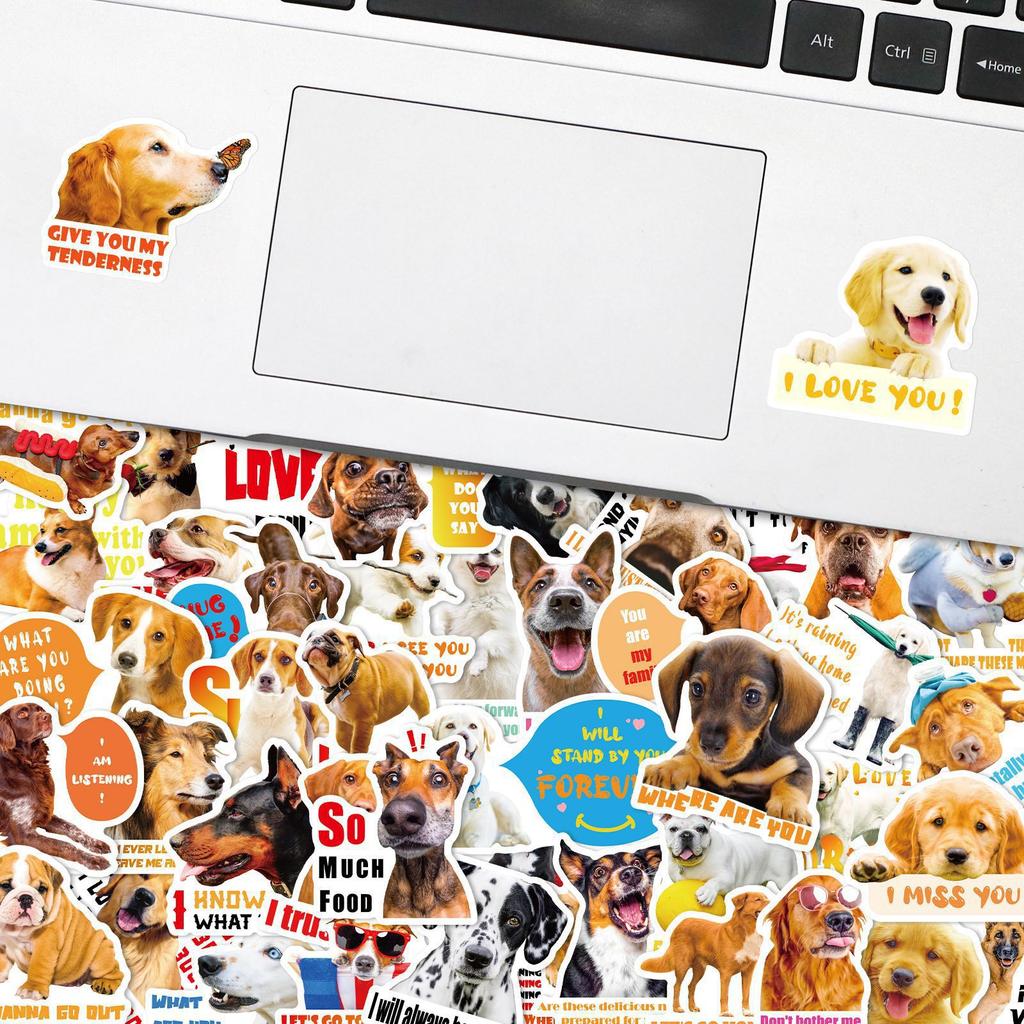 50 Realistic Dog Stickers Cute Puppy Wangwang Team Dog Head Emoticon Package Stickers Dog Stickers Stickers Stickers Stickers Stickers