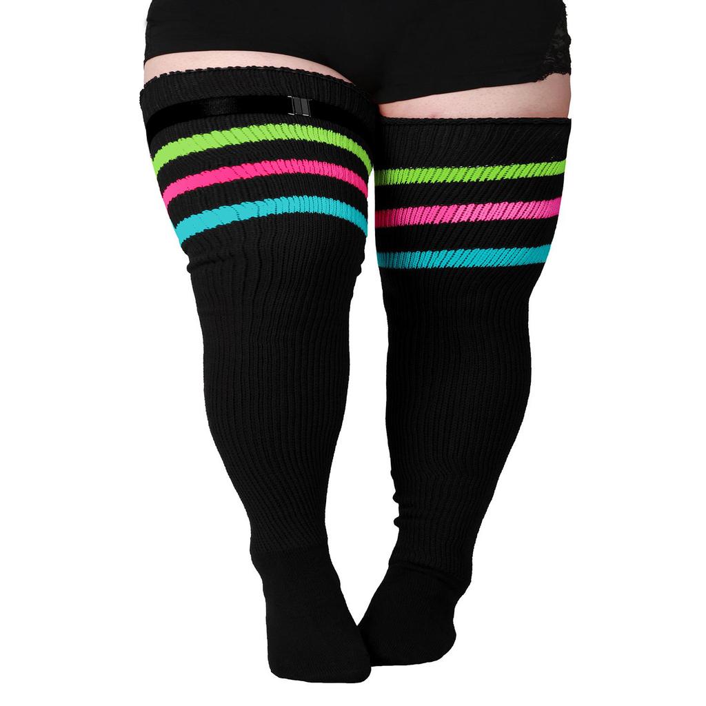 Plus Size Women's Compression Knee-High Socks - Extra Thick Over-the-Knee for Autumn/Winter