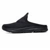 36-46 Unisex Slippers Men's Half Slippers Mesh Meter-breathable Men's Black Mueller Shoes