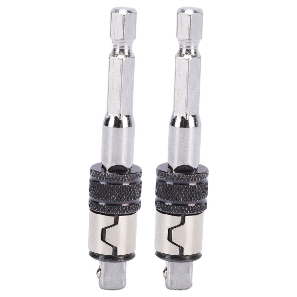 2 Pcs Hex To Square Socket Converter 1 4 Inch Drive Bit and Socket Adapter for Electric Drill