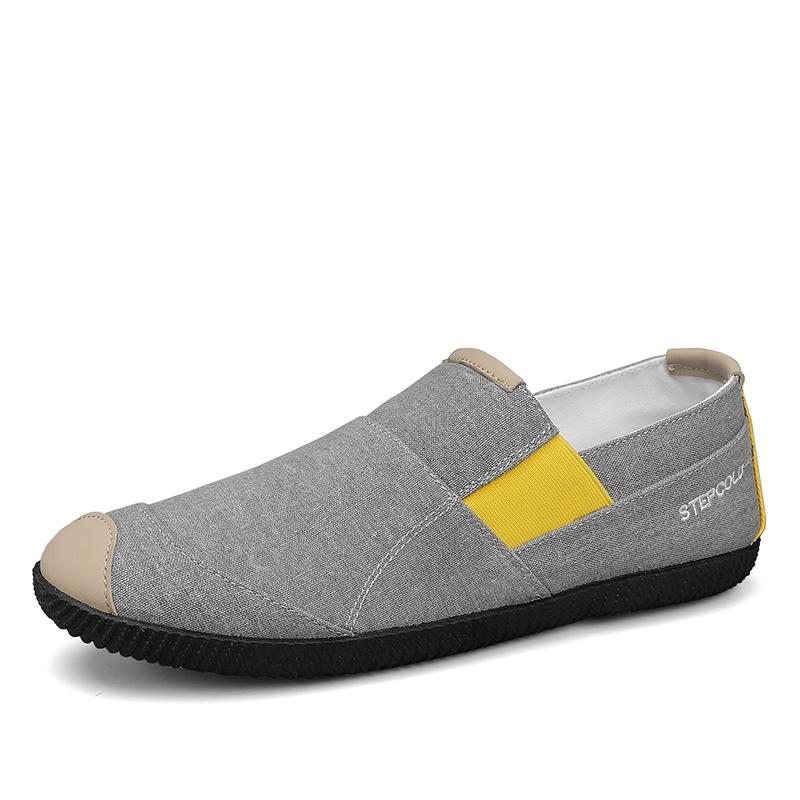 

Горячая продажа дышащих и удобных для ходьбы модных мужских парусиновых нескользящих туфель 39 темно серый