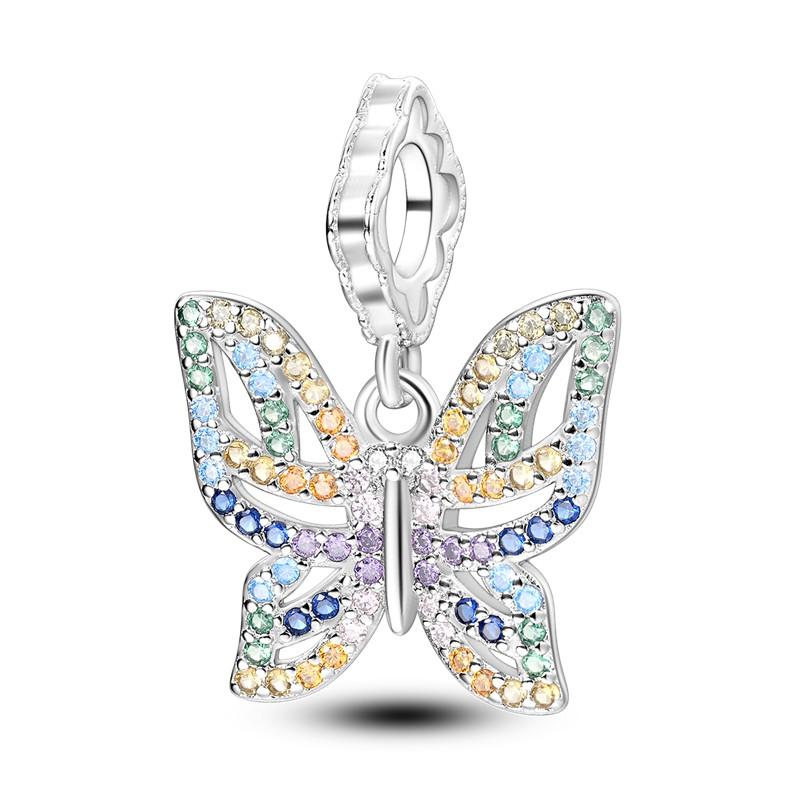 Colorful Zirconium Charm Bead Charms Bead Copper Dragon Butterfly Dangle Accessories Bracelets Necklaces Do It Yourself Jewellery Marking