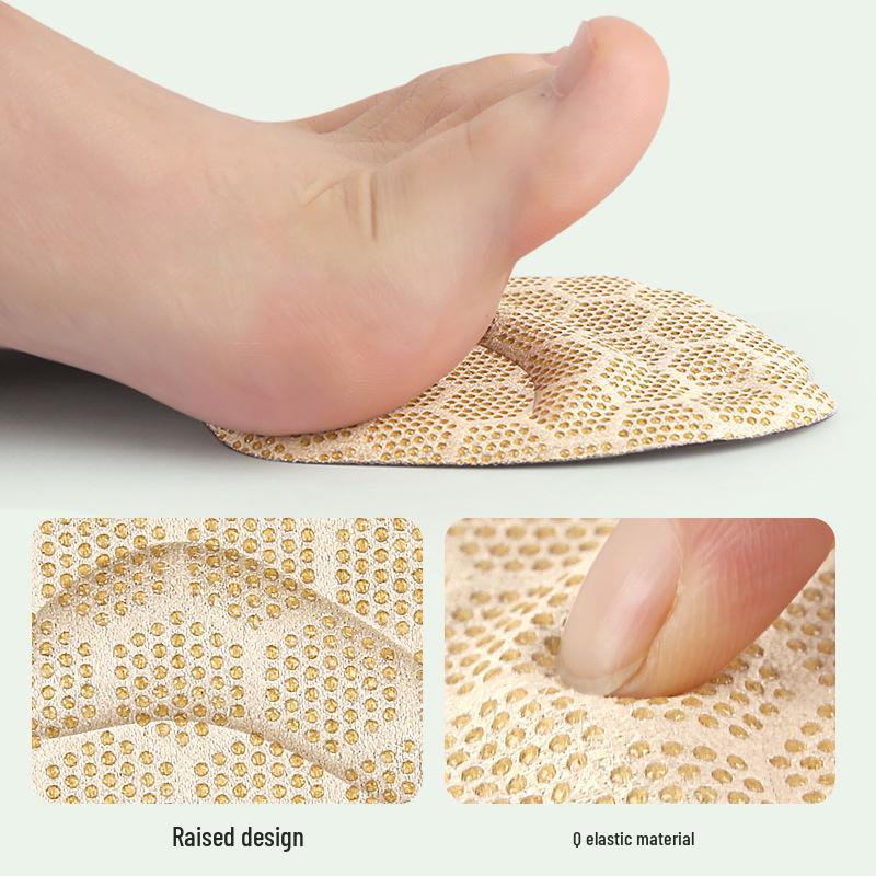 Self-Adhesive Invisible Forefoot Pad with Toe Post - Soft, Shock-Absorbing, Anti-Wear, Half-Size Massage Granules