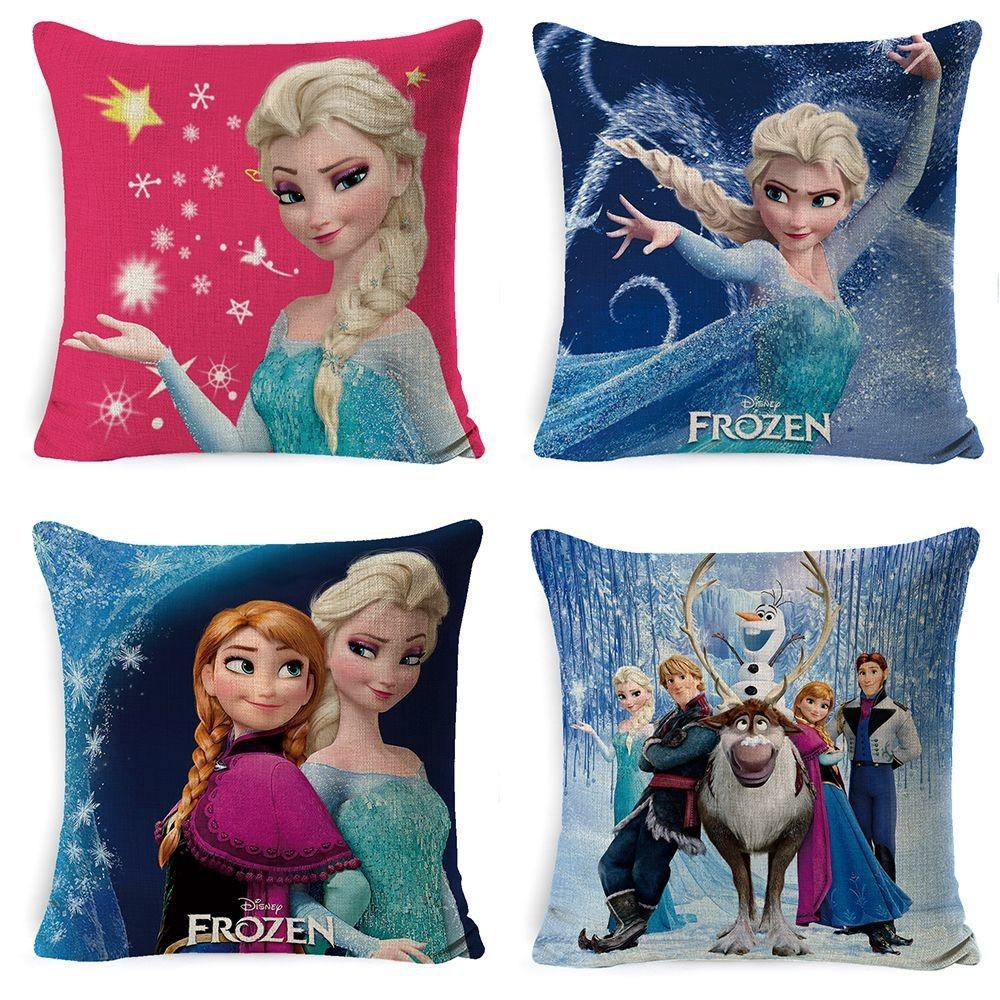 Snow Frozen The Queen Cartoon Cushion Cover Linen Material Cozy Home Spaces