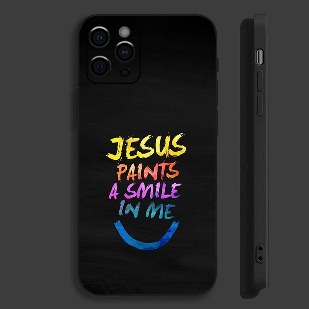Verse of The Christian Bible Jesus Phone Case For Apple iPhone 15,14,13,12,11,Pro,X,XS,Max,XR,Plus,Mini Soft Black Cover