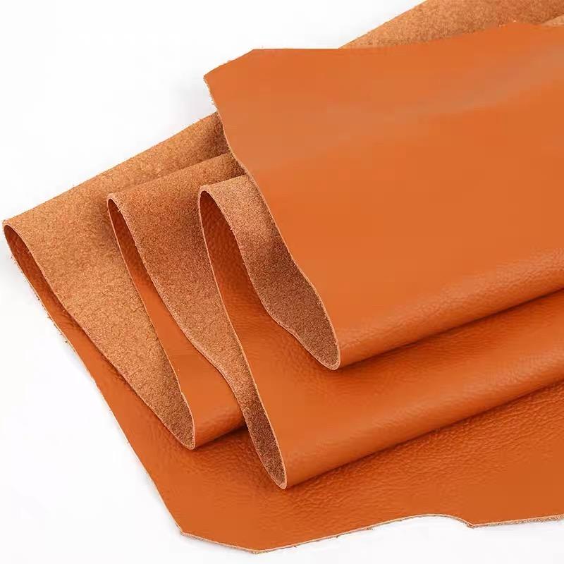 Pelle bovina a grana fine da 1,2 mm, arancione, per divano, borsa morbida, articoli in pelle fatti a mano fai da te, pezzo intero di pelle bovina arancione, tessuto di pelle sottile