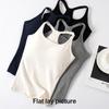 Slim Fit Women Sleeveless Camisole Solid Color Elastic Ribbed Tank Top Soft Basic Daily Wear Vest