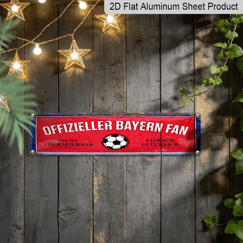 2D Flat, Bavaria Ventilator Decorative Metal Sign - 4.0x16.0inch Retro Football & Beer Design, Alumium Decorative Sign, Vintage Wall Art for Sports