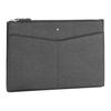 Bolsa de Mão de Couro com Zíper Cor Sólida Clutch Masculina Preta 128570