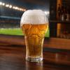 Soccer Beer Glass, 600ml Football Embossed Pint Cup, Heavy Duty Clear Glass Mug for Craft Beer, Home Bar Sports Fan Gift