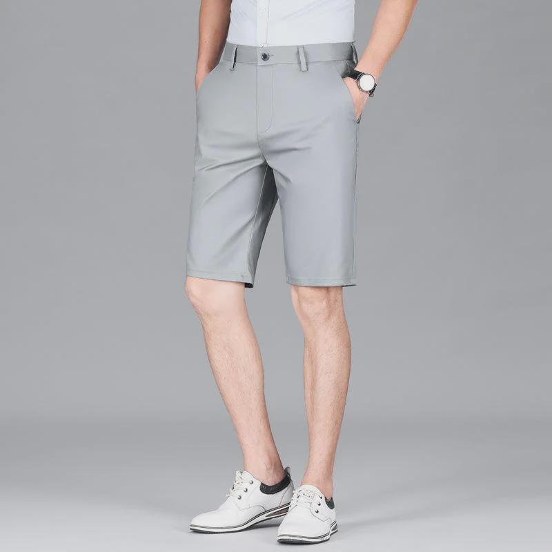 Men's Black Non-Iron Stretch Casual Shorts - All-Season, Anti-Wrinkle, Straight Fit, Sports Style