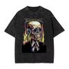 Tricou Vintage Spălat M-Megadethed Bumbac Tricouri Trupa Populară Trendy Cool Tricou pentru Cuplu Plajă Retro Imprimeu Top