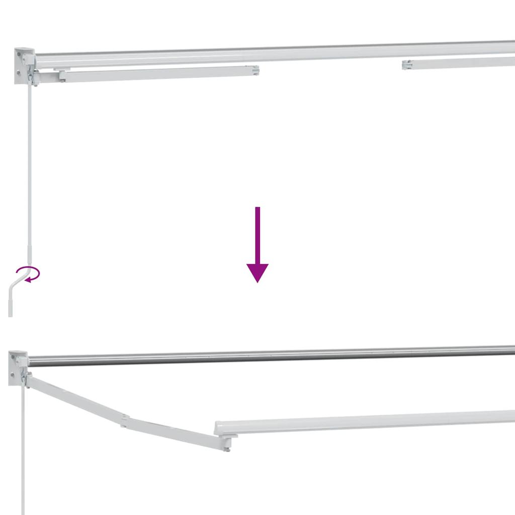Manual Articulated Arm Awning with Solar Powered LEDs Taupe