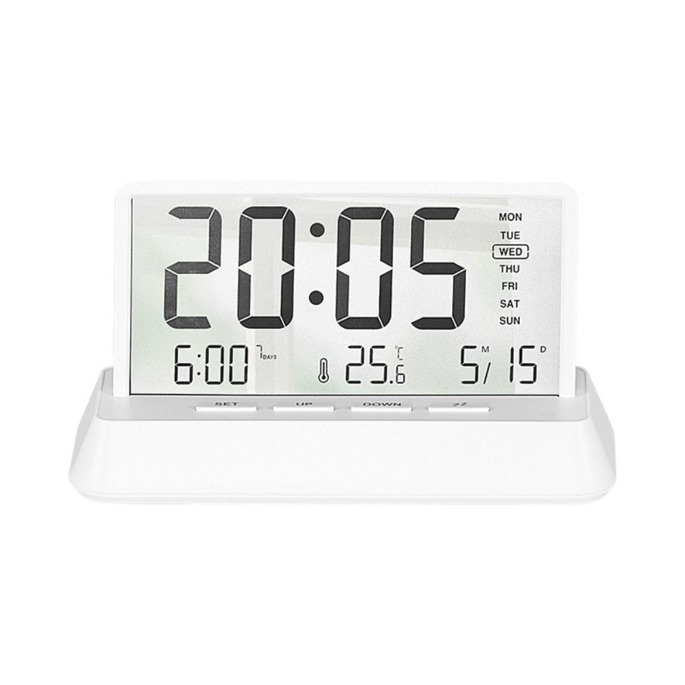 Temperature Date Week Display Table Clock 12/24H Desktop Clock Transparent Alarm Clock  Room