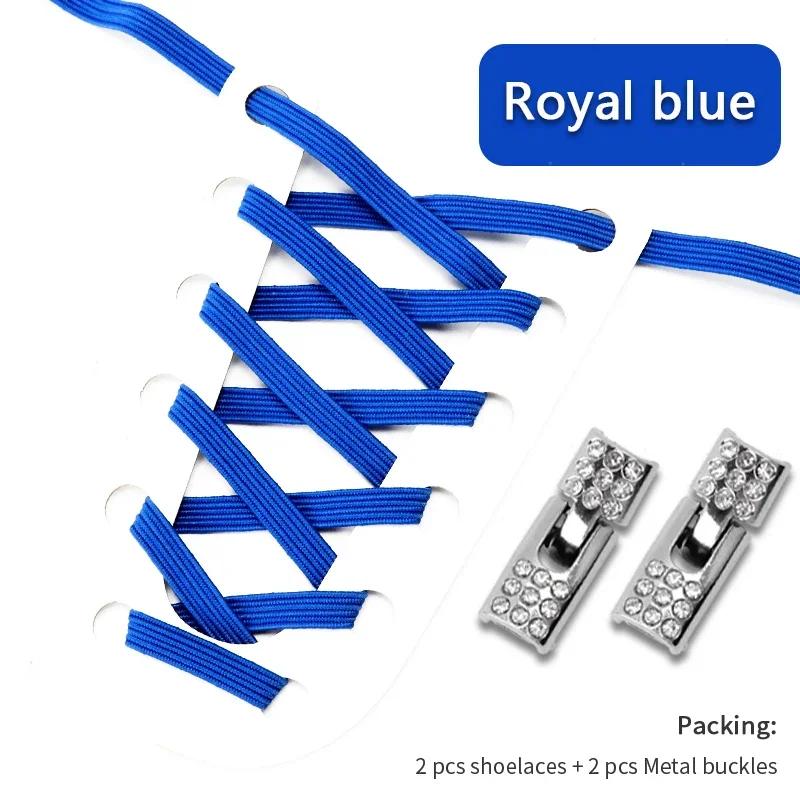Fashion Elastic No Tie Shoelaces Rhinestone Cross Lock Tieless Shoelace Flat Shoe Laces Suitable for Sneakers and Athletic Shoes