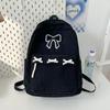 Cute Bowknot Aesthetic Backpacks Lightweight School Bookbags Students Sweet Rucksack for Girls Women's Corduroy College Mochilas