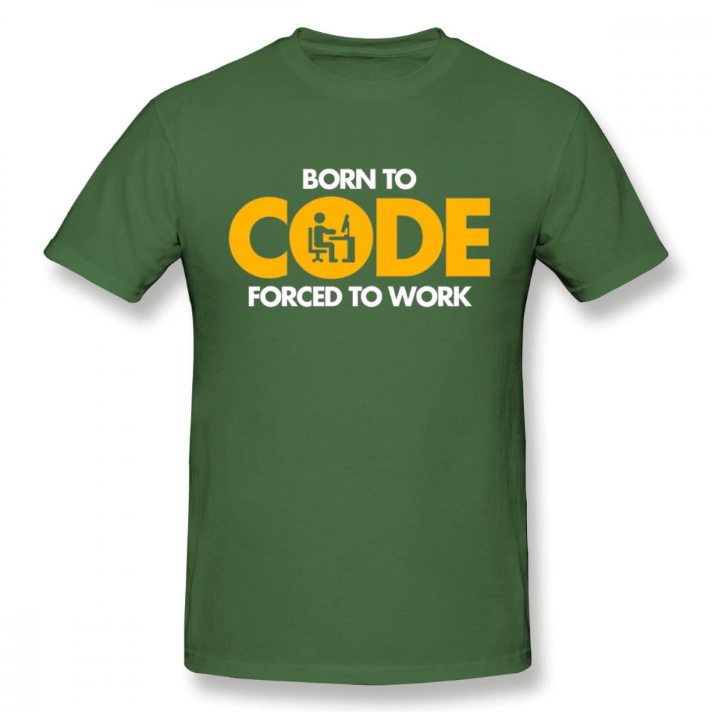 Computer Programmer Tee Shirt Born To Code Forced To Work Design Graphic Print T Shirt Nice Birthday Gift For Boyfriend Husband