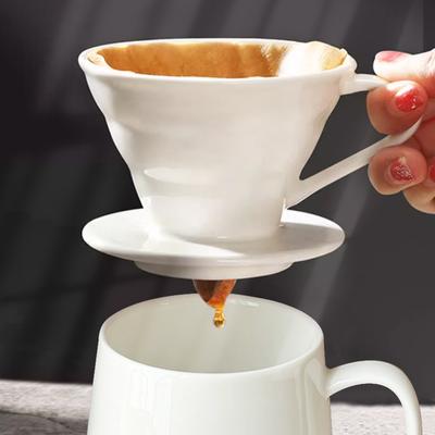 Keramischer Kaffeetropfer im Motorstil Kaffeetropffilter Tasse Permanent Pour Over Kaffeebereiter Separater Ständer für 1-2 Tassen
