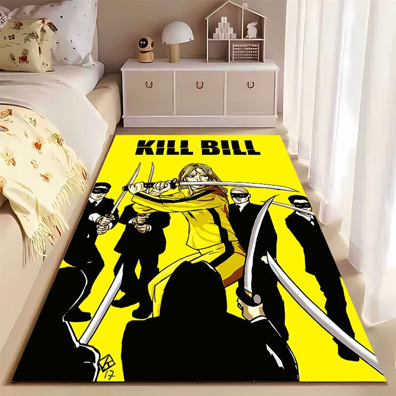 Yellow Samurai Fight Scene Suitable As a Non-slip Mat for the Living Room or Bedroom Sofa