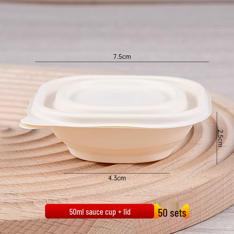 Cornstarch Disposable Sauce Containers: Portion-Controlled Boxes for Takeaway, Frozen Condiments, Dipping Sauces, and Sealed Small Ingredients