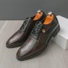 Fashion Trendy Fashionable Men Formal Leather Shoes Brown Lace-up Business Office Brand Leather Shoes Wedding Banquet Shoes Sizes 38-46