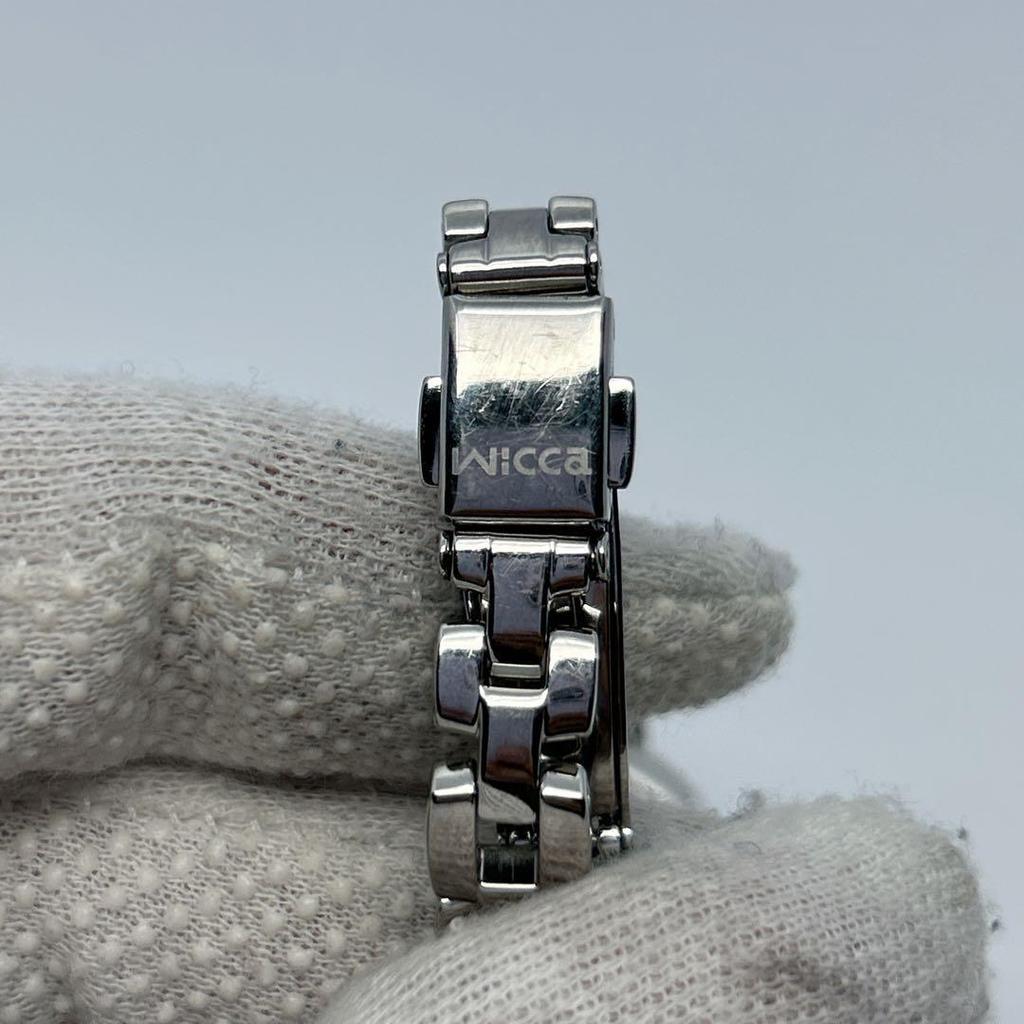 Used CITIZEN wicca solar radio clock diamond ladies black dial watch