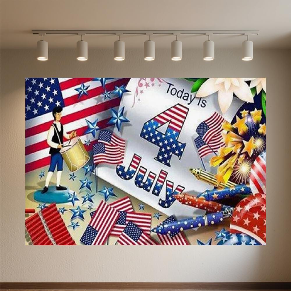 US July 4 Independence Day Background Celebration USA Flag 4th of July Independence Day Portrait Banner Decor Background Photo