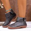 Women's short boots autumn and winter new casual round head flat bottom side zipper fashionable and comfortable Martin boots women