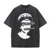 Washed Vintage Rock Band Falling In Reverse Skeleton Print Tshirt Men Women Retro Gothic Punk Tshirts Cotton Oversized T Shirt