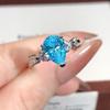 Exquisite Sea Blue Pear-Shaped Gemstone Ring for Women - Luxury, Brilliant, Niche Design