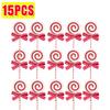 Christmas Lollipop Ornaments Plastic Glittery Candy Cane Xmas Tree Hanging Pendants Home Party Festival New Year Decors Gifts