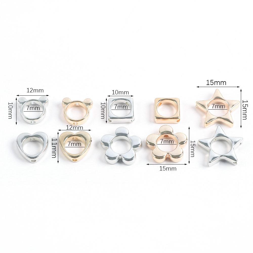 Ccb Gold Electroplated Cat Head Star Love Flower Square Spacer Beads Diy Necklace Bracelet Earrings Jewelry Accessories