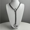 Elegant Star Moon O Rings Choker Necklace for Women Adjustable Cuban Lariat Y Necklace Jewelry Statement Pieces