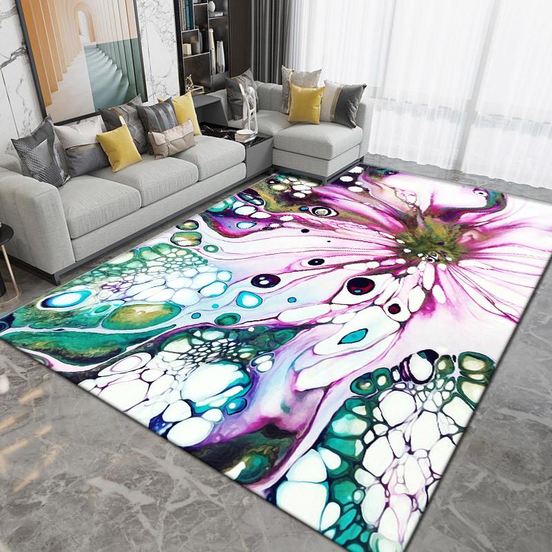 WTEMPO Retro Living Room Carpet  French Medieval Style Sofa Floor Mat Bedroom Bedside Carpet