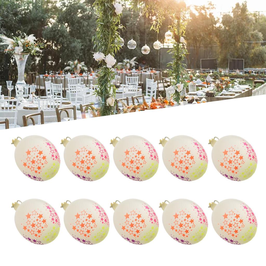 10× Clear Latex 12 Inch Neon  Blacklight Reactive Star Balloons Stars Points