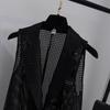 Estate Nero Bianco Completo Blazer Gilet Giacca Stile Donna Pendolare Senza Maniche OL Cardigan Canotta Cappotto