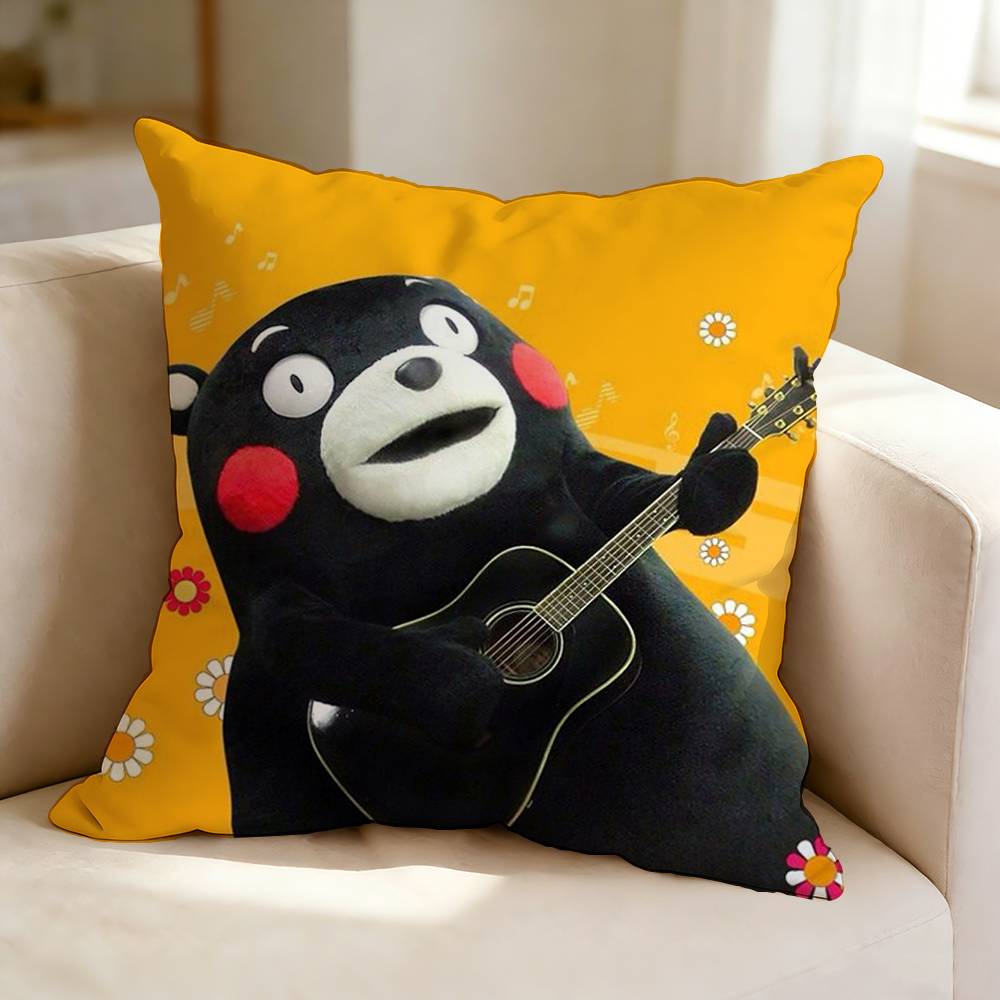 Cute Cartoon Mascot K-Kumamon-n  Pillow Case Square Double-Sided Sofa Cushion Cover Bedroom Bedside Pillow