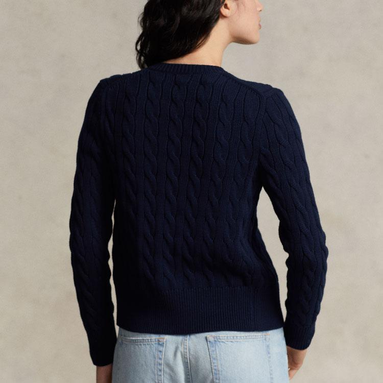 Polo Ralph Lauren Ss23 Solid Color Logo Embroidered Single-Breasted Long Sleeve Knit Sweater Women sweater Blue WMPOSWENDW20116-400