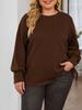 2025 Autumn/Winter Casual Knit Sweater Hoodie - Long Sleeve, Round Neck, Solid Color