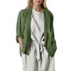 Women's  Work Casual Long Sleeve V-Neck Single Button Solid Color Coat