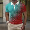 Independent Station Men'S Short Sleeve Polo Shirt 3D Digital Printing Casual Trend Lapel Shirt
