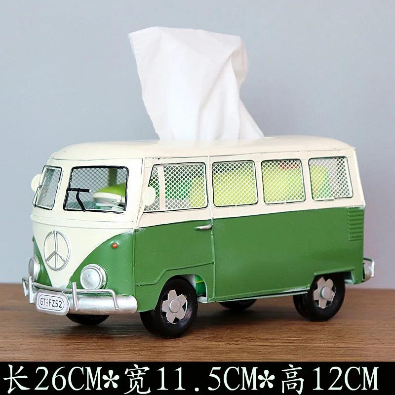 Scatola portatovaglioli a forma di Scarabeo Bus in Ferro Battuto Retrò Americano Scatola portatovaglioli Creativa Modello di Auto Decorazione Artigianato Regalo Speciale Decorazione per la Casa