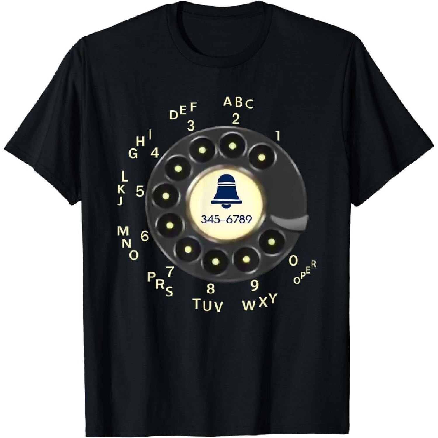 NEWTRUE Retro Rotary dial Phone T-Shirt S